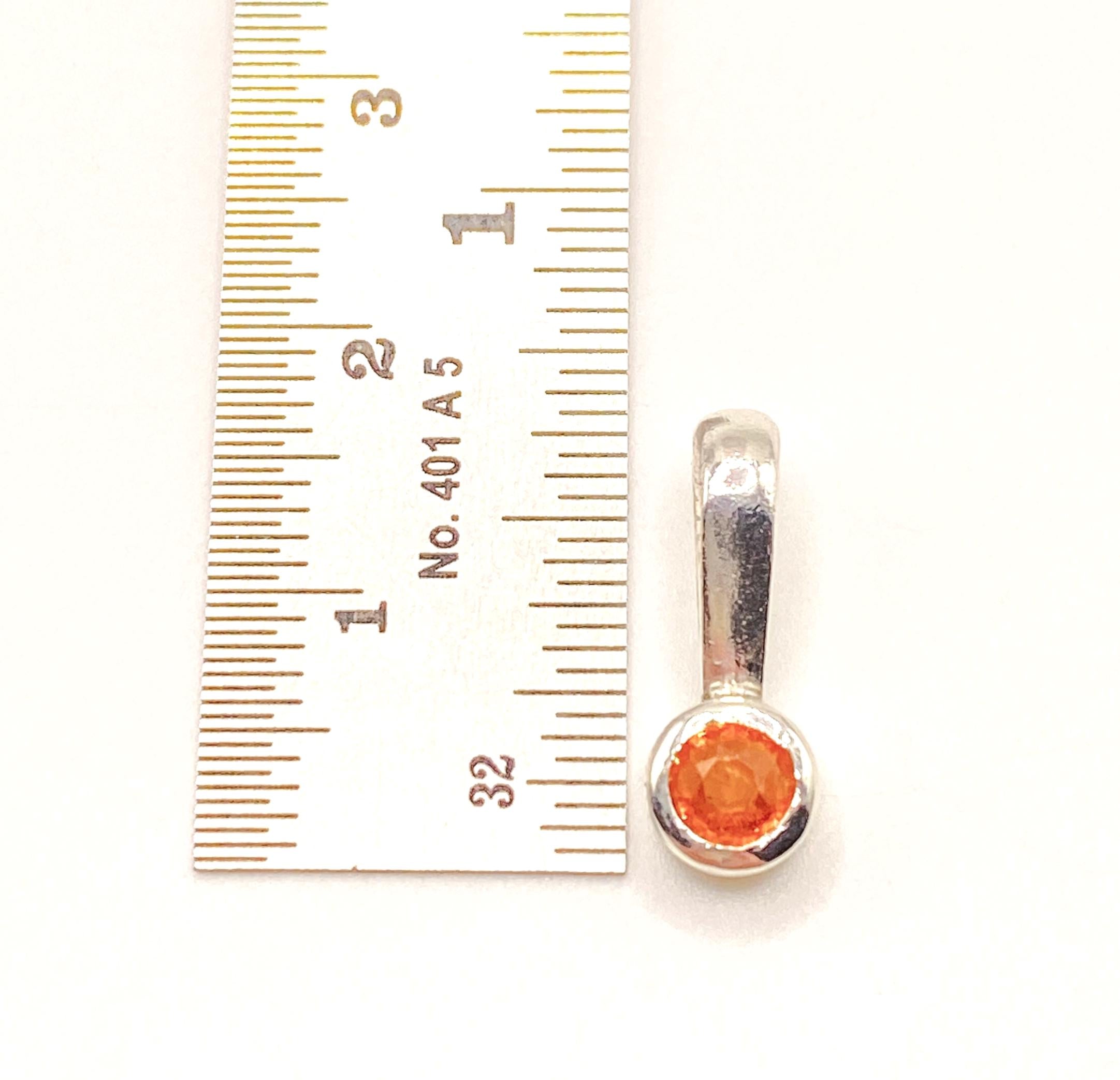 Tangerine Garnet Silver Pendant: Unique Handmade Jewellery with Natural Gemstones