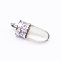 Handmade Citrine Stamped Sterling Silver Solar Plexus Chakra Pendant (Third Chakra)