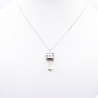 Handmade Citrine Stamped Sterling Silver Solar Plexus Chakra Pendant (Third Chakra)