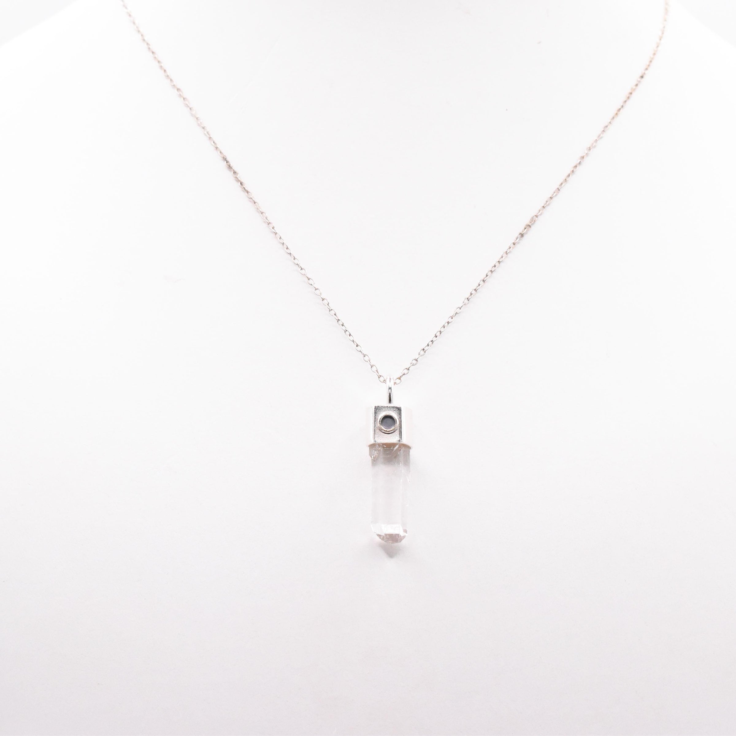 Handmade Himalayan Quartz Oxidised Sterling Silver Pendant