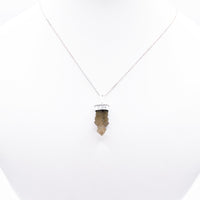 Handmade Mongolian Green Sceptre Generator Quartz Sterling Silver Pendant