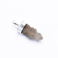 Handmade Mongolian Green Sceptre Generator Quartz Sterling Silver Pendant