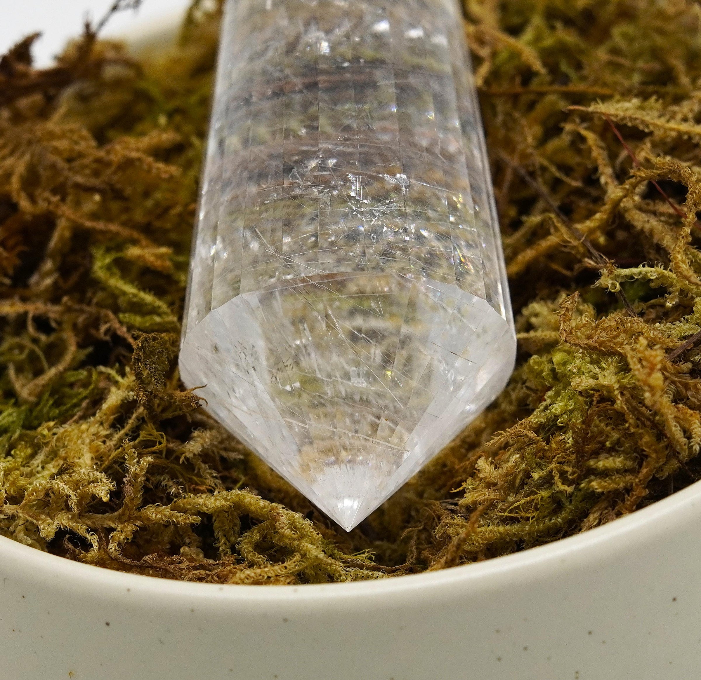 24 Sided Himalayan Rutilated Quartz Vogel Wand