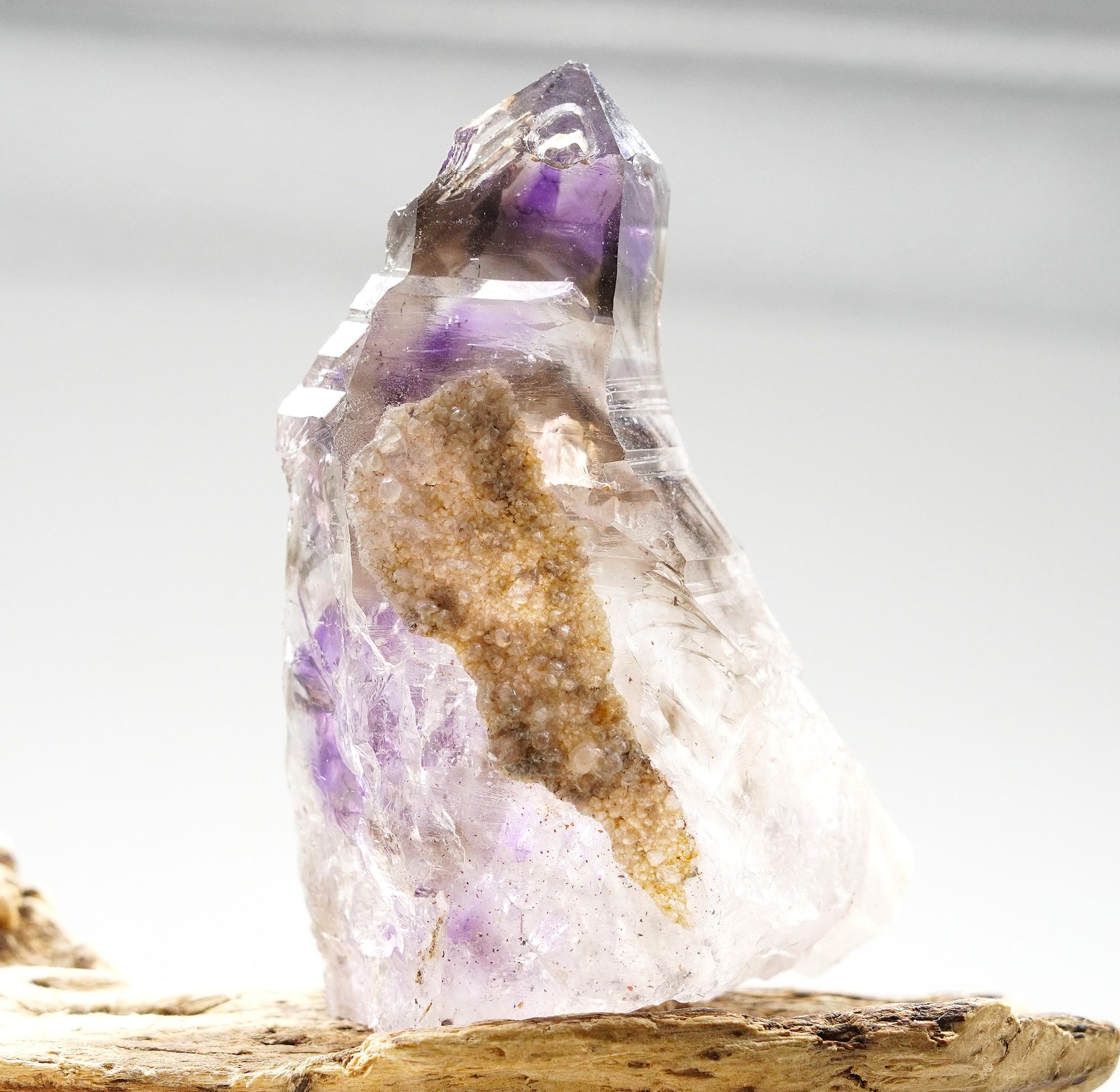 Brandberg Self-Healed Phantom Reverse Sceptre: Ethically Hand-Mined Quartz Crystal