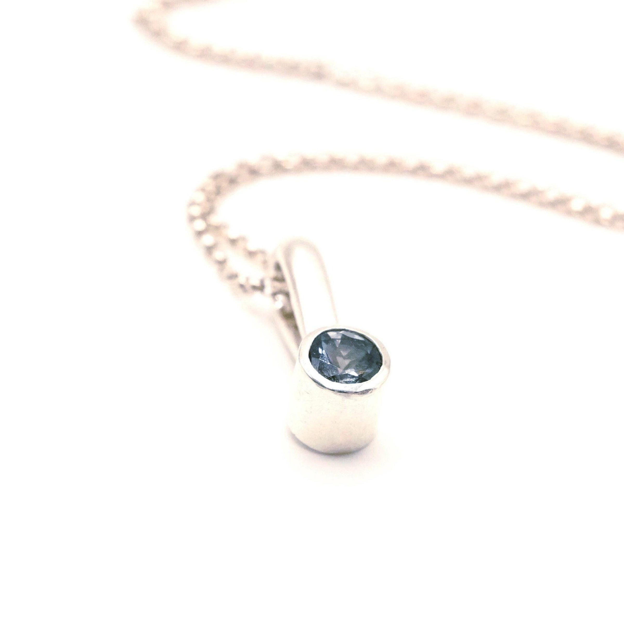 Blue Spinel Sterling Silver Pendant: Unique Handmade Jewellery with Natural Gemstones