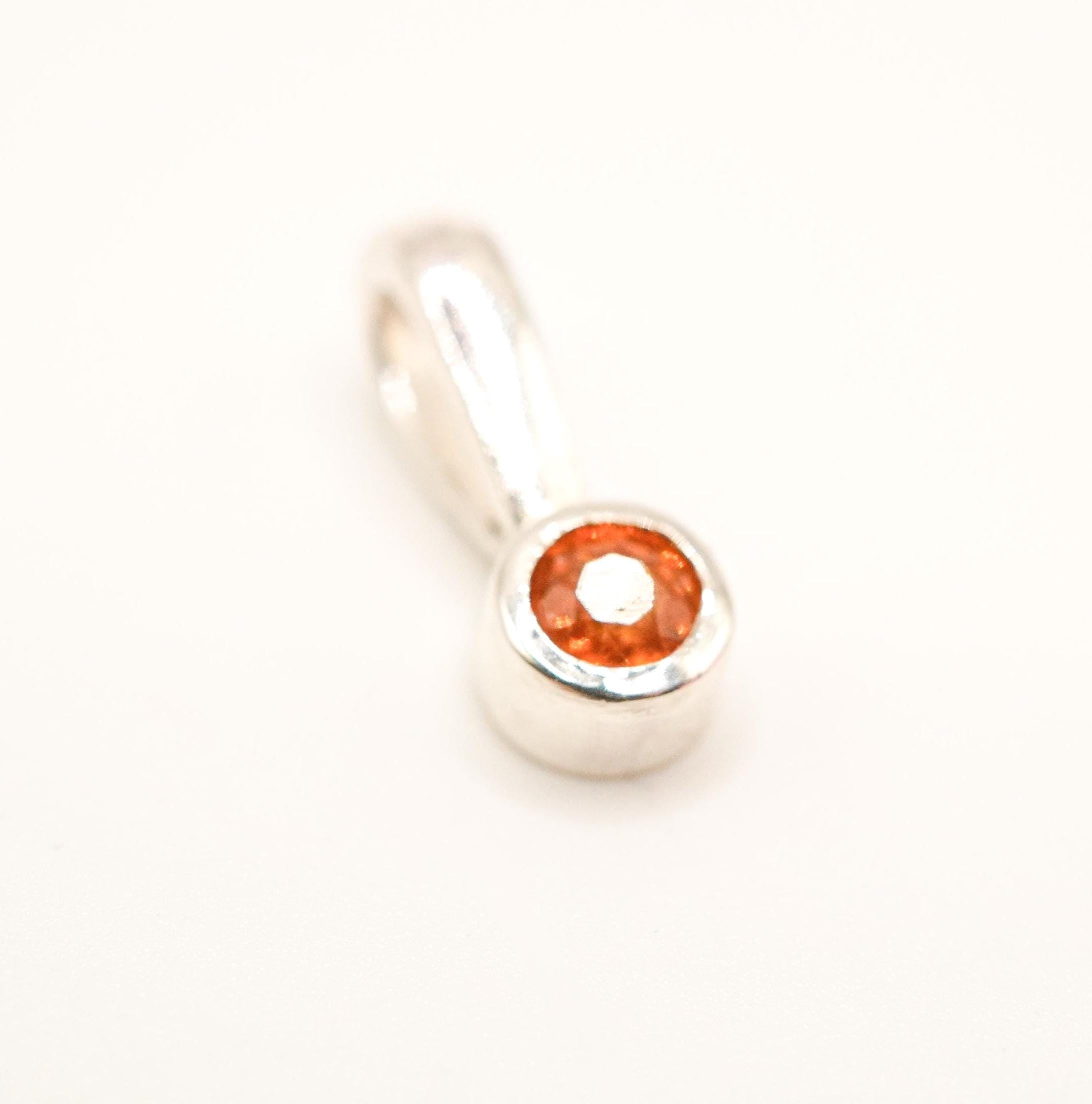 Tangerine Garnet Silver Pendant: Unique Handmade Jewellery with Natural Gemstones