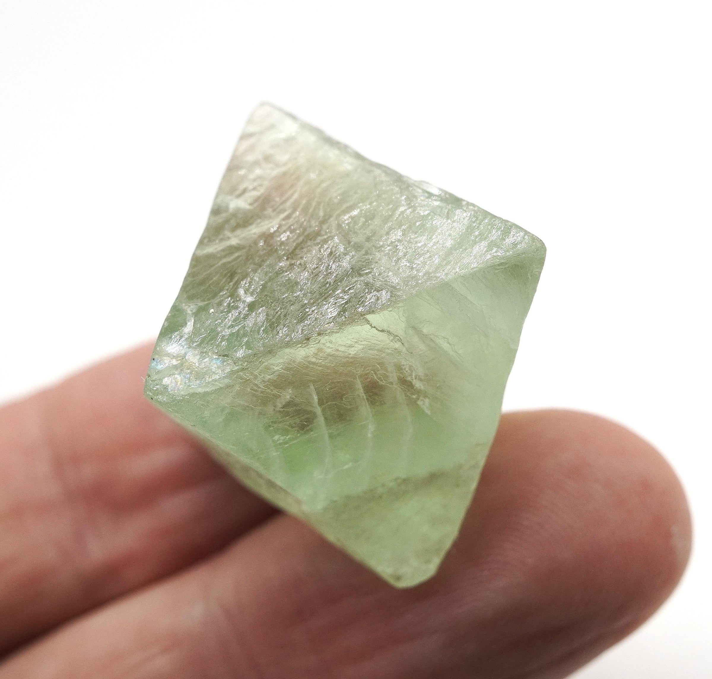 Green Fluorite Natural Octahedron: Ethically Mined Fluorite Crystal