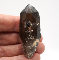 Spessartine Garnets on Self-Healed Smoky Manifestation Quartz: Rare Natural Crystal