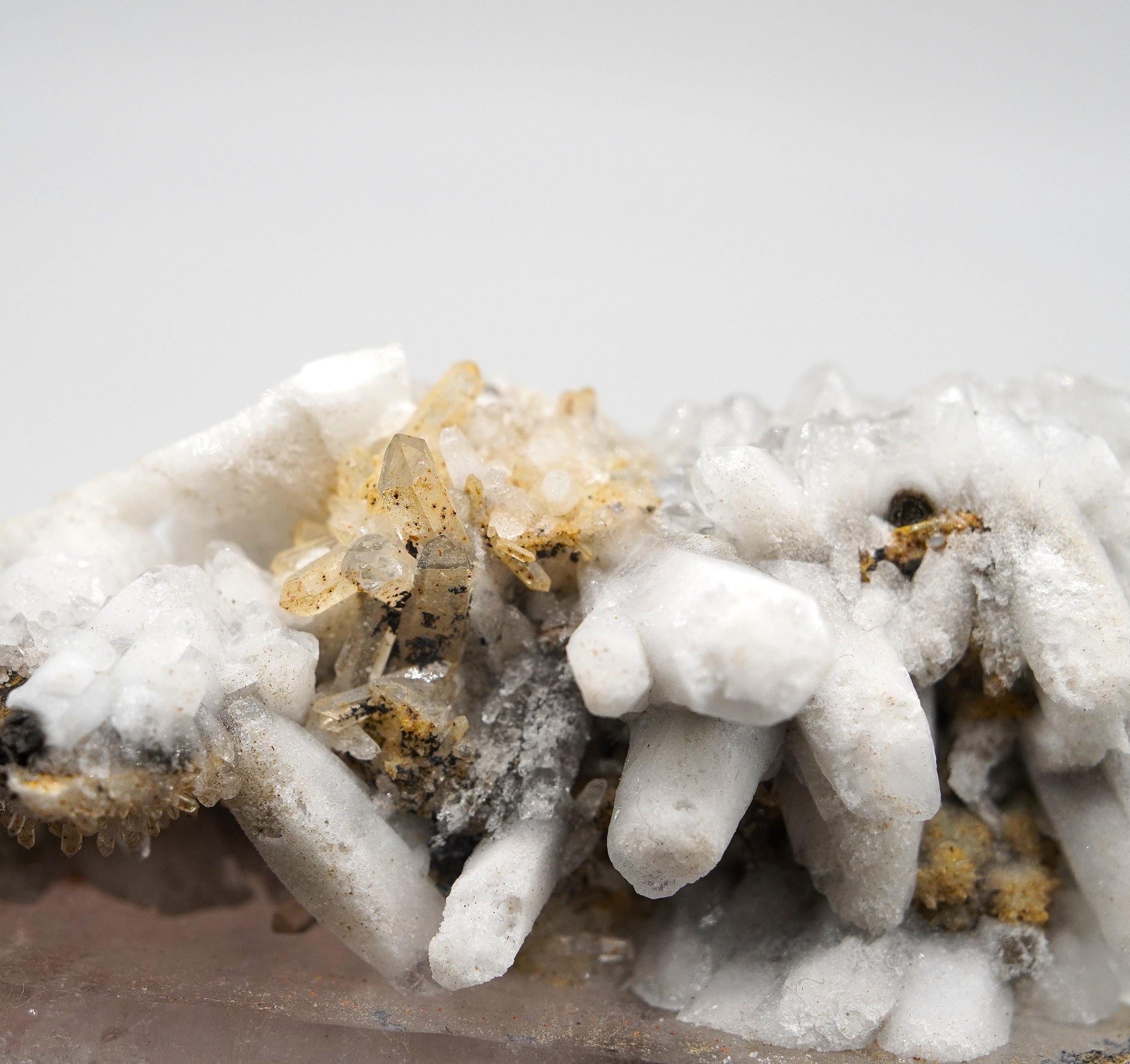 Brandberg DT with White Calcite Overgrowth: Ethically Hand-Mined Large Quartz Crystal