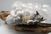Brandberg DT with White Calcite Overgrowth: Ethically Hand-Mined Large Quartz Crystal