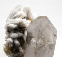 Brandberg DT with White Calcite Overgrowth: Ethically Hand-Mined Large Quartz Crystal