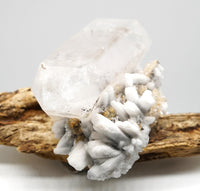 Brandberg DT with White Calcite Overgrowth: Ethically Hand-Mined Large Quartz Crystal
