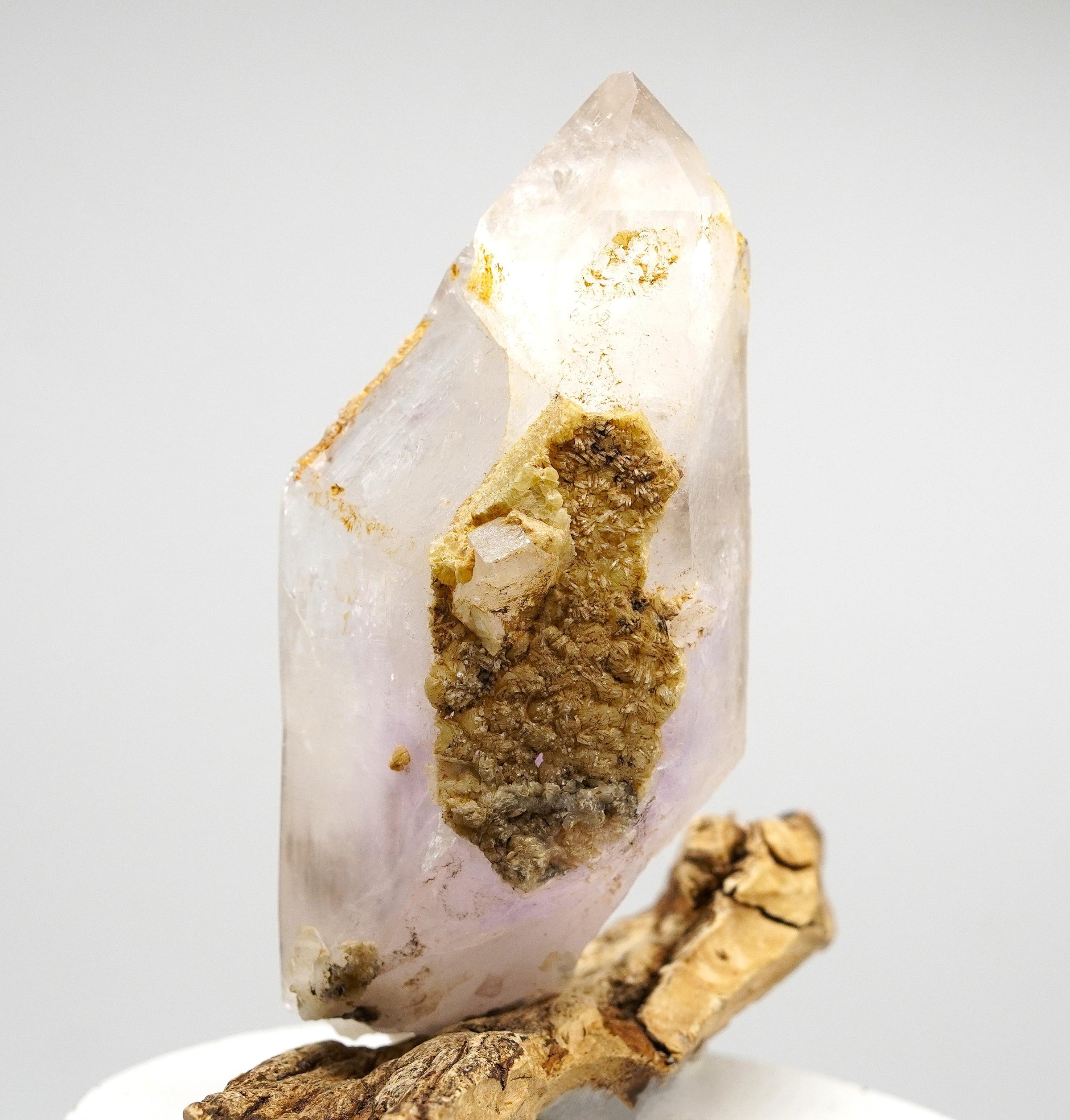 Brandberg Enhydro with Prehnite: Ethically Hand-Mined Large Quartz Crystal