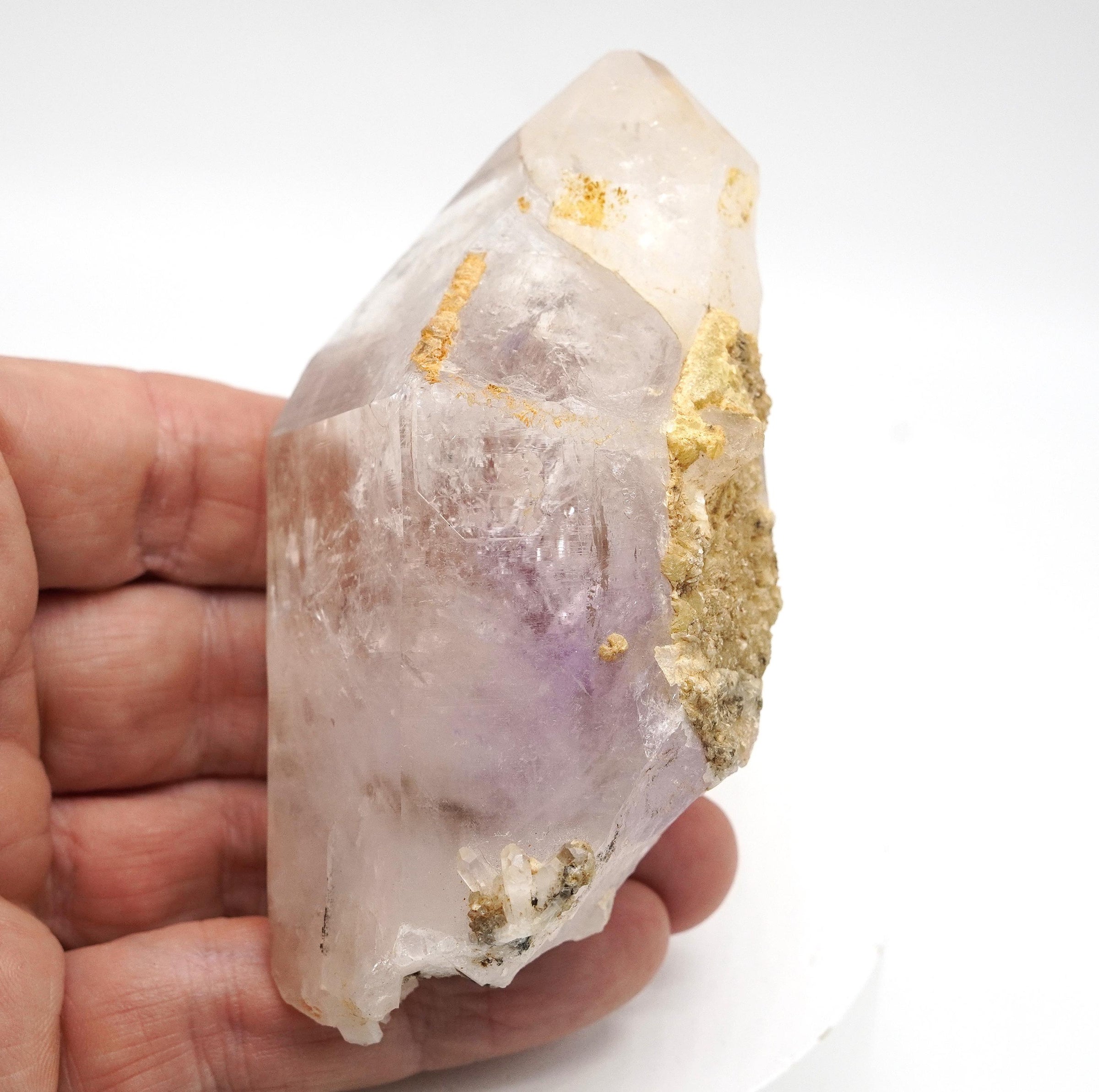 Brandberg Enhydro with Prehnite: Ethically Hand-Mined Large Quartz Crystal