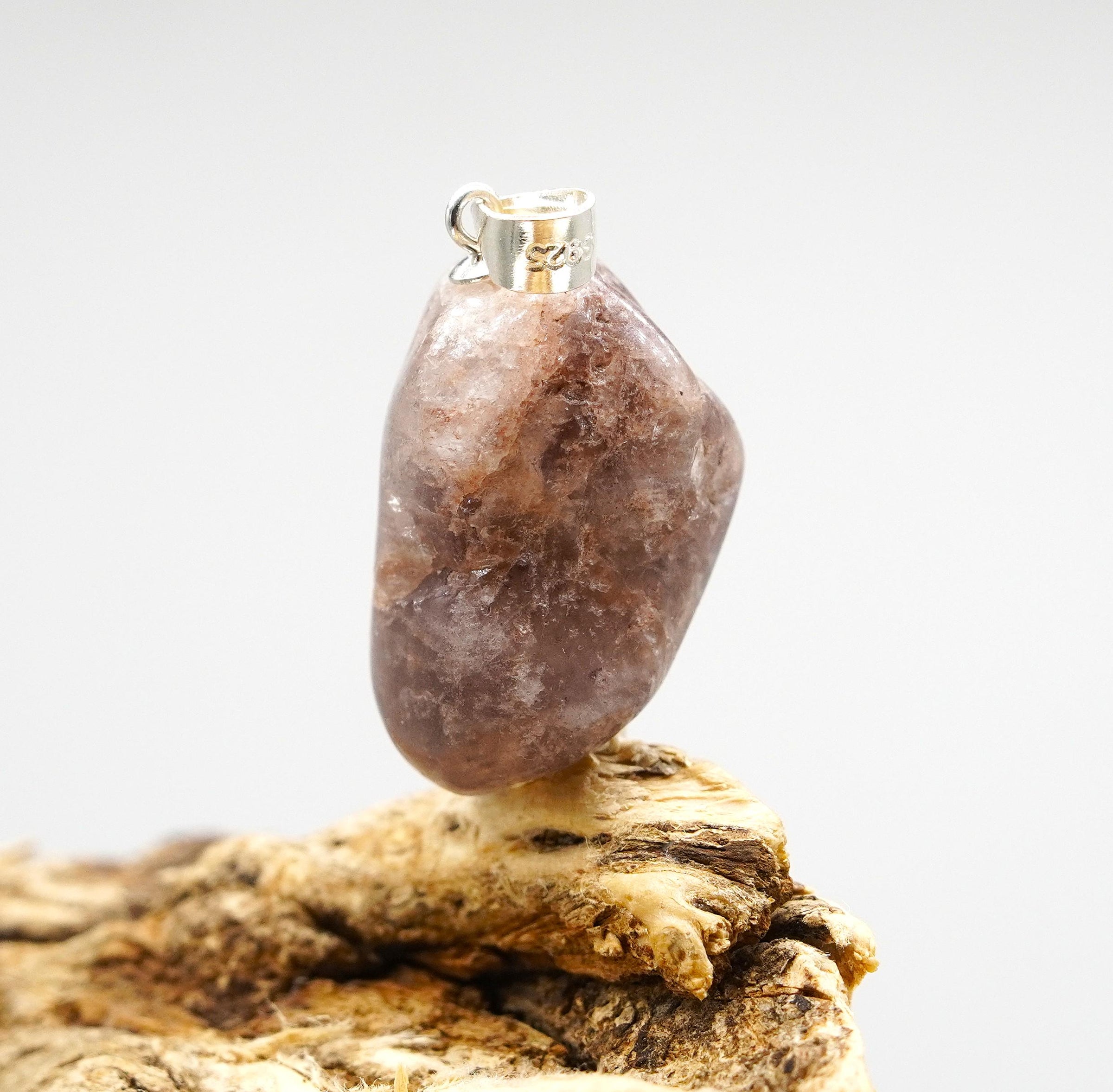 Lithium Quartz Silver Pendant: Handmade, Natural Lithium Crystal