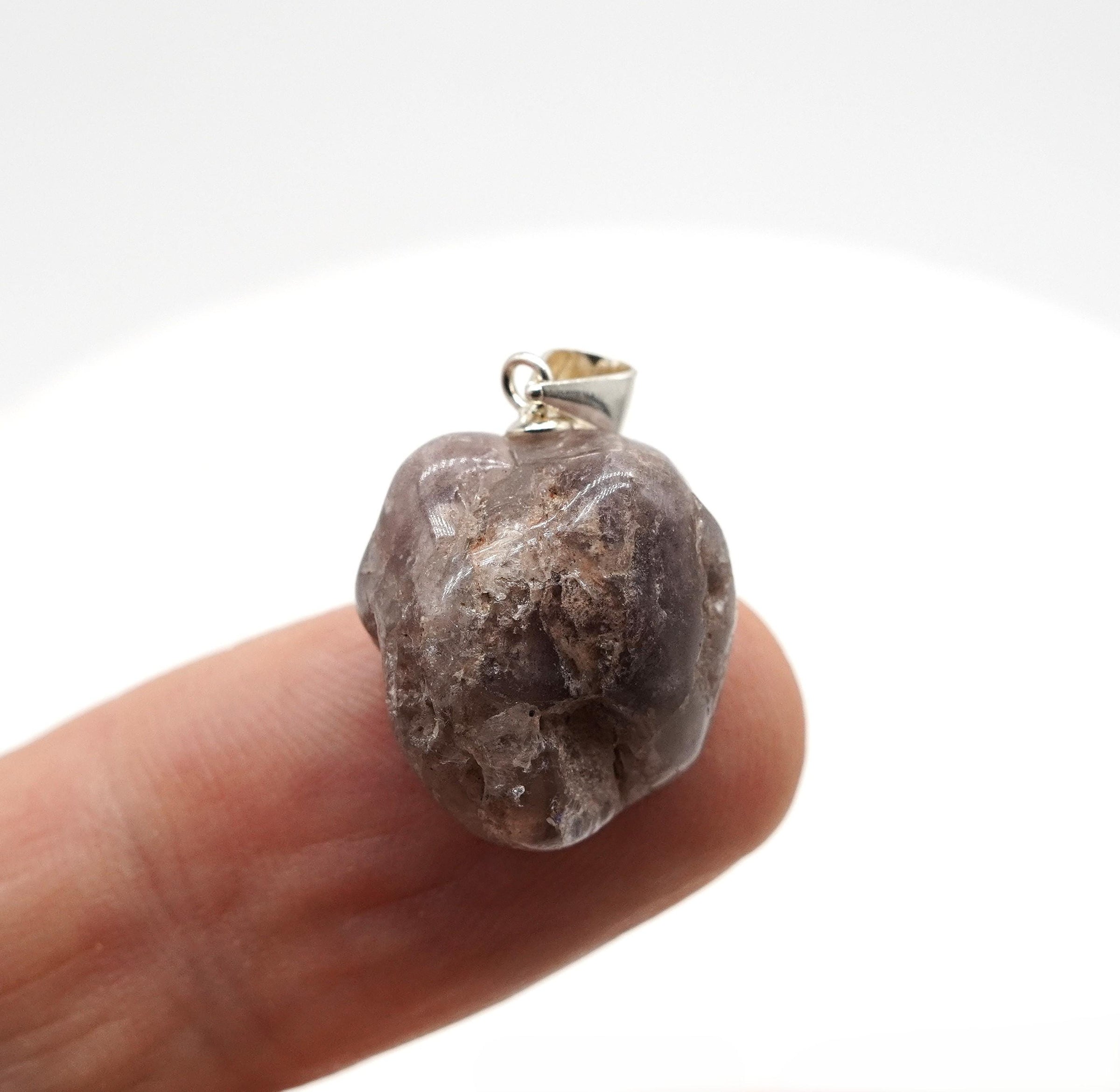 Lithium Quartz Silver Pendant: Handmade, Natural Lithium Crystal
