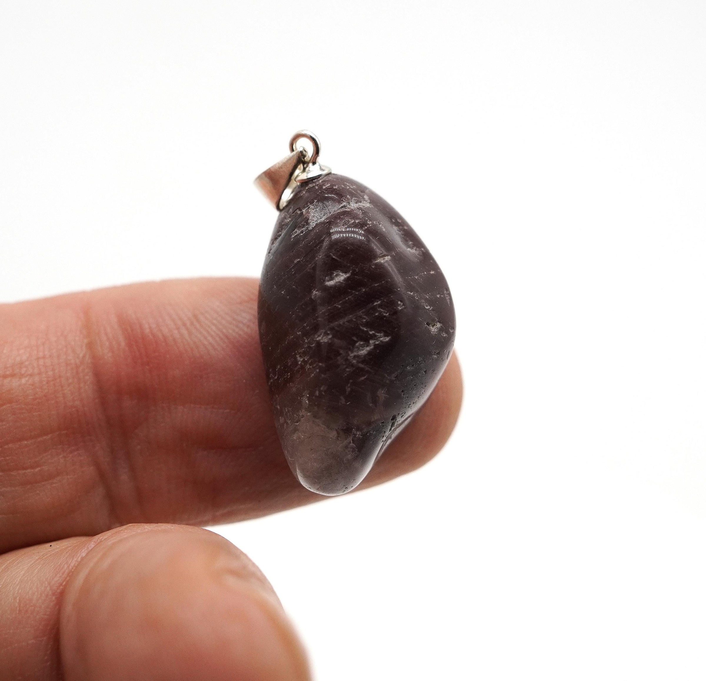 Lithium Quartz Silver Pendant: Handmade, Natural Lithium Crystal