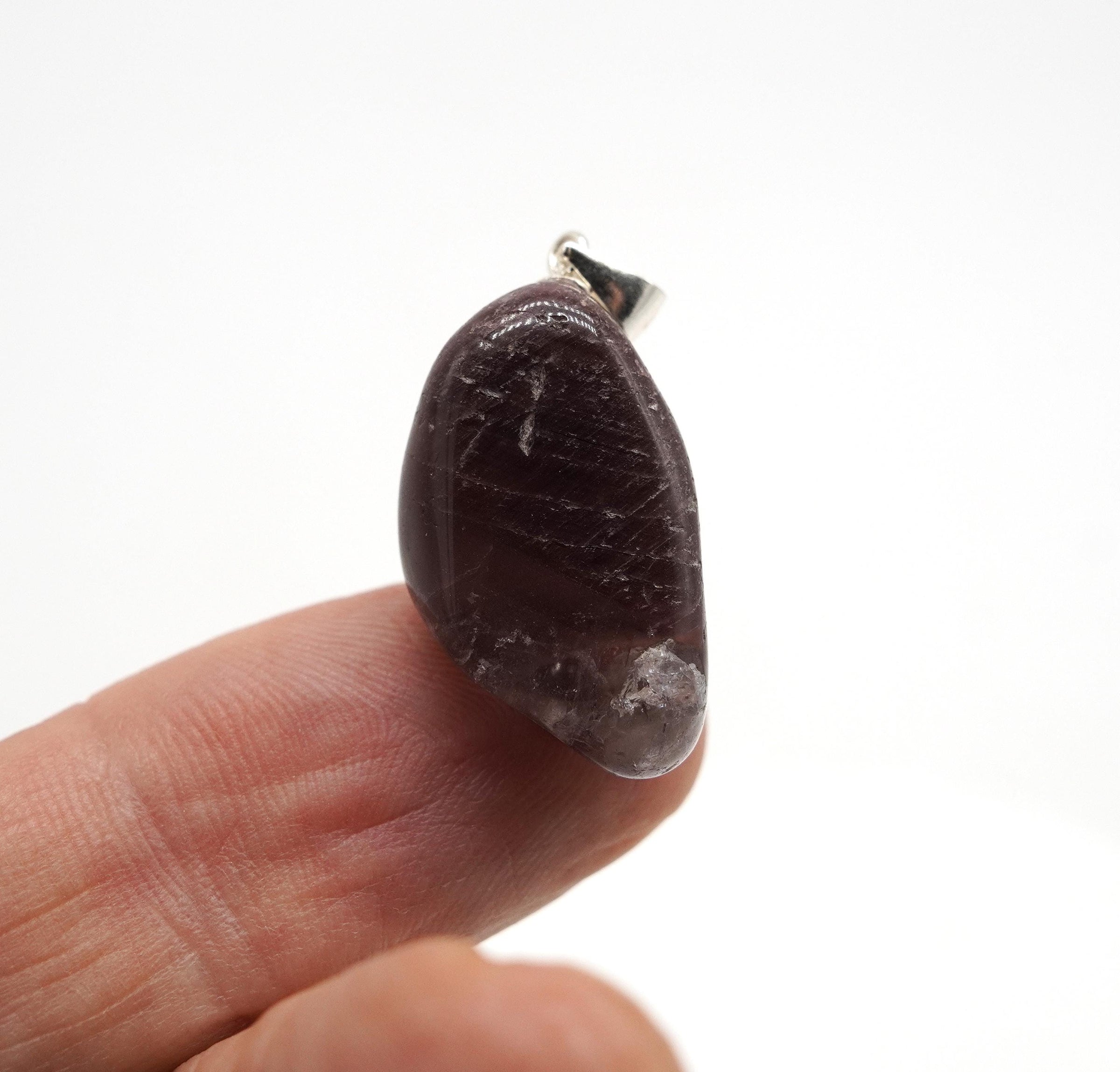 Lithium Quartz Silver Pendant: Handmade, Natural Lithium Crystal