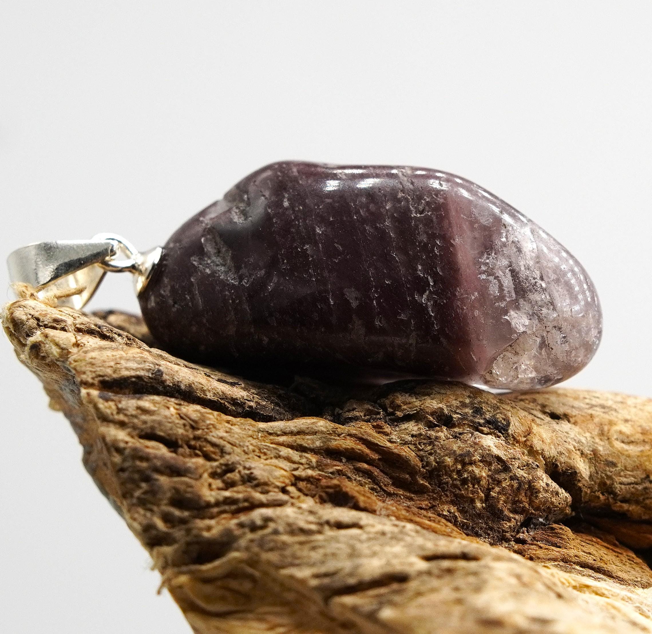 Lithium Quartz Silver Pendant: Handmade, Natural Lithium Crystal
