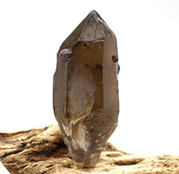 Spessartine Garnets on Self-Healed Smoky Manifestation Quartz: Rare Natural Crystal