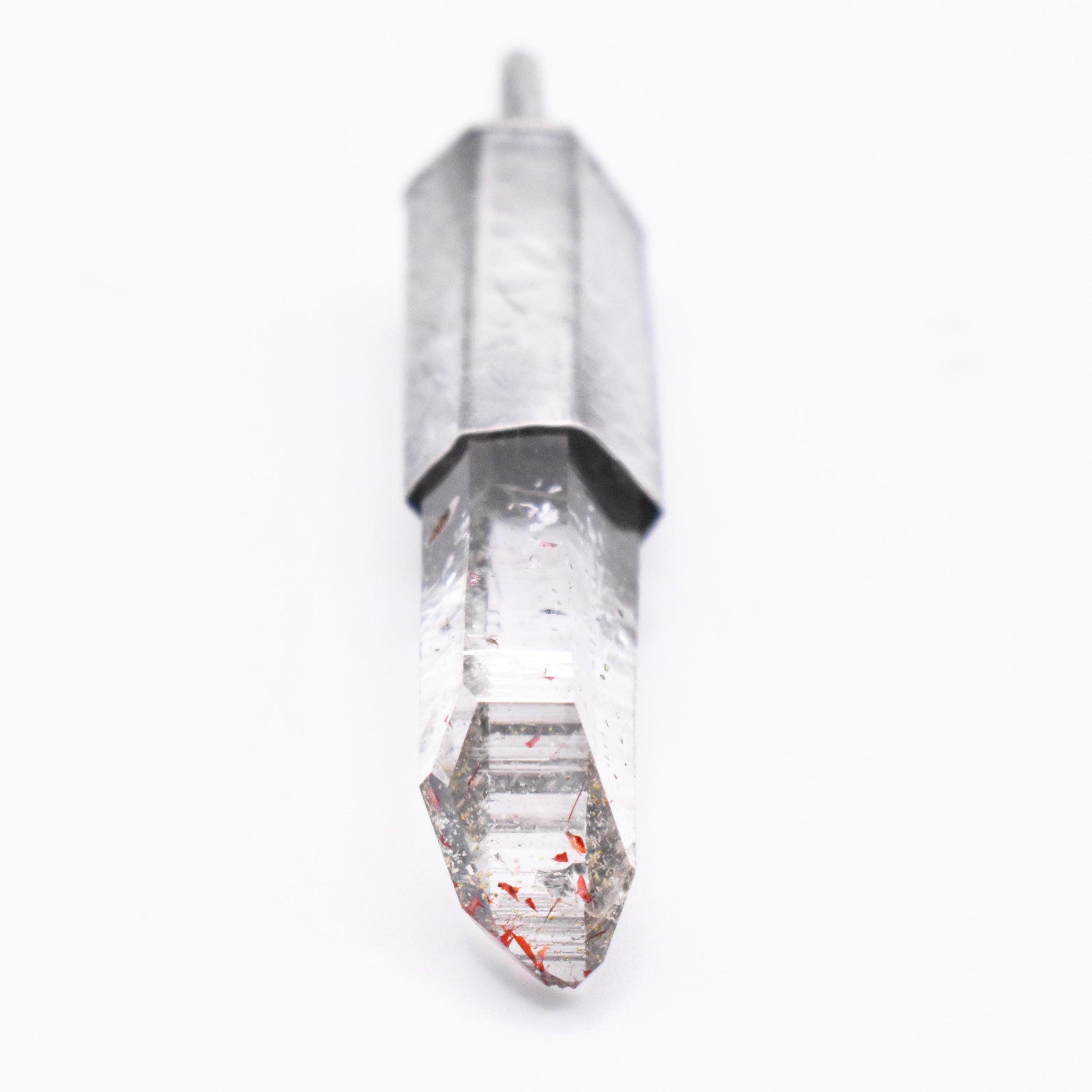 Handmade Brandberg Harlequin Quartz Hammered Sterling Silver Pendant