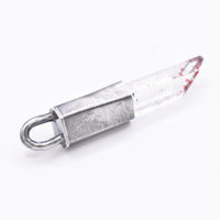 Handmade Brandberg Harlequin Quartz Hammered Sterling Silver Pendant