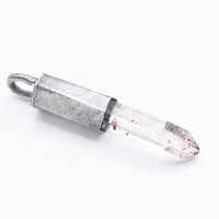 Handmade Brandberg Harlequin Quartz Hammered Sterling Silver Pendant