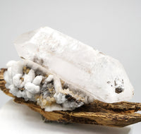 Brandberg DT with White Calcite Overgrowth: Ethically Hand-Mined Large Quartz Crystal