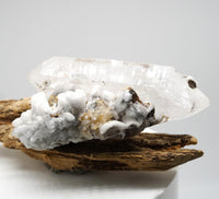 Brandberg DT with White Calcite Overgrowth: Ethically Hand-Mined Large Quartz Crystal