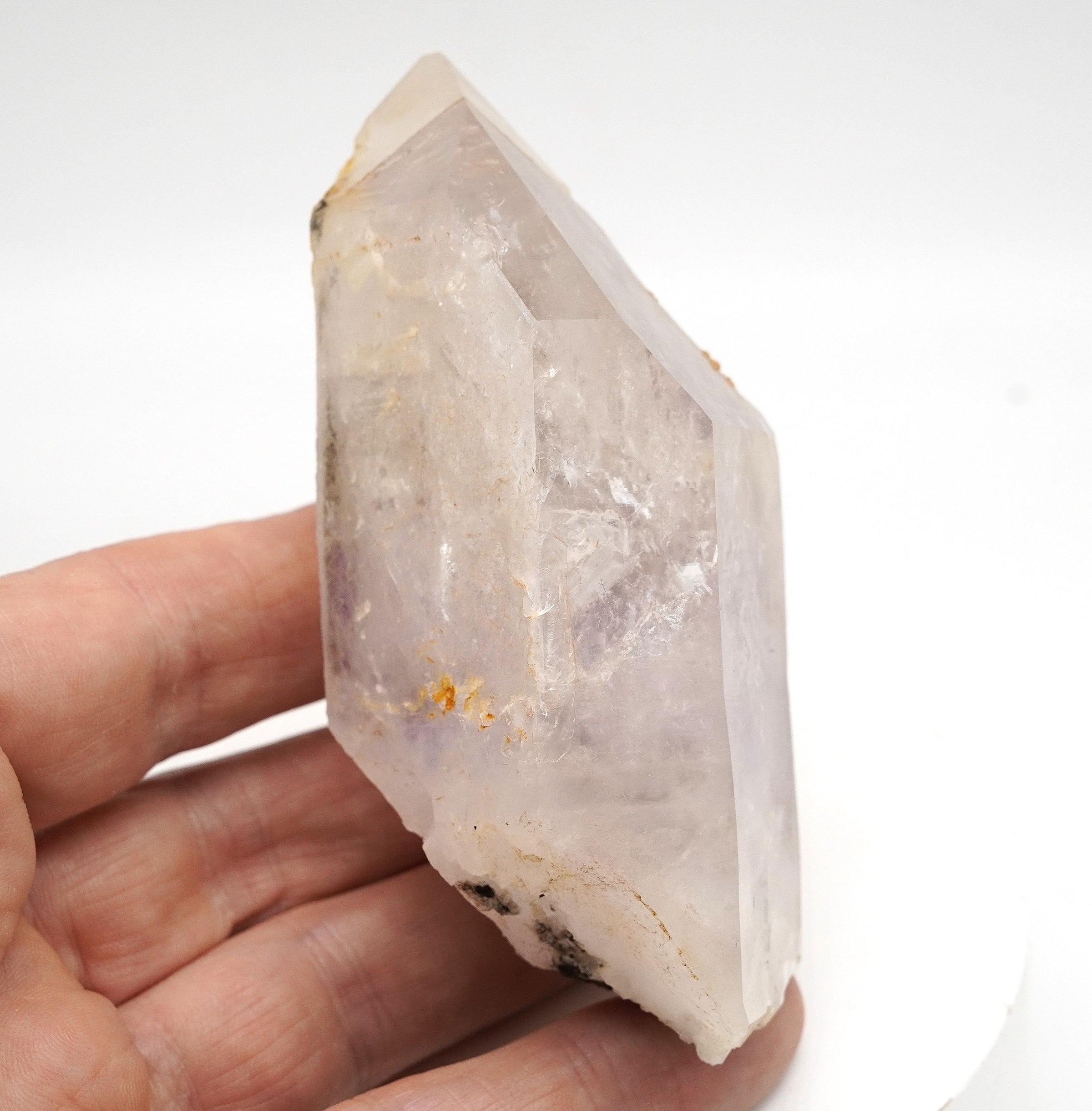 Brandberg Enhydro with Prehnite: Ethically Hand-Mined Large Quartz Crystal