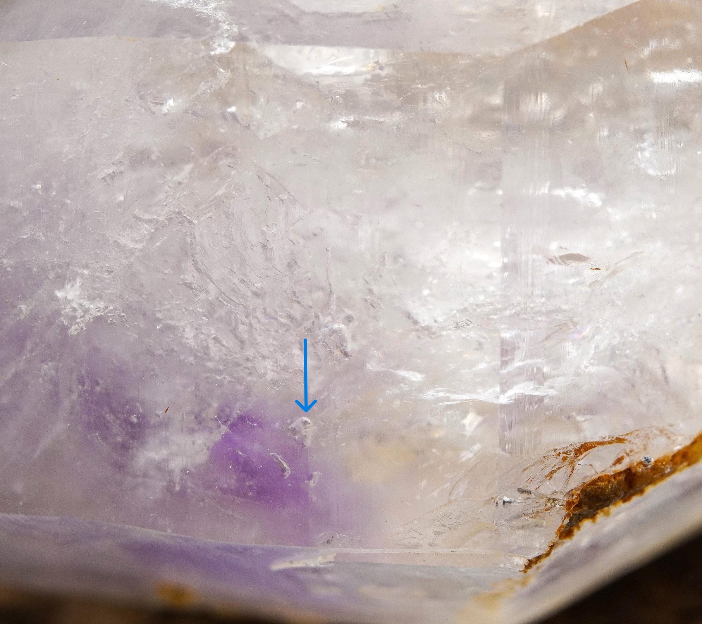 Brandberg Enhydro with Prehnite: Ethically Hand-Mined Large Quartz Crystal