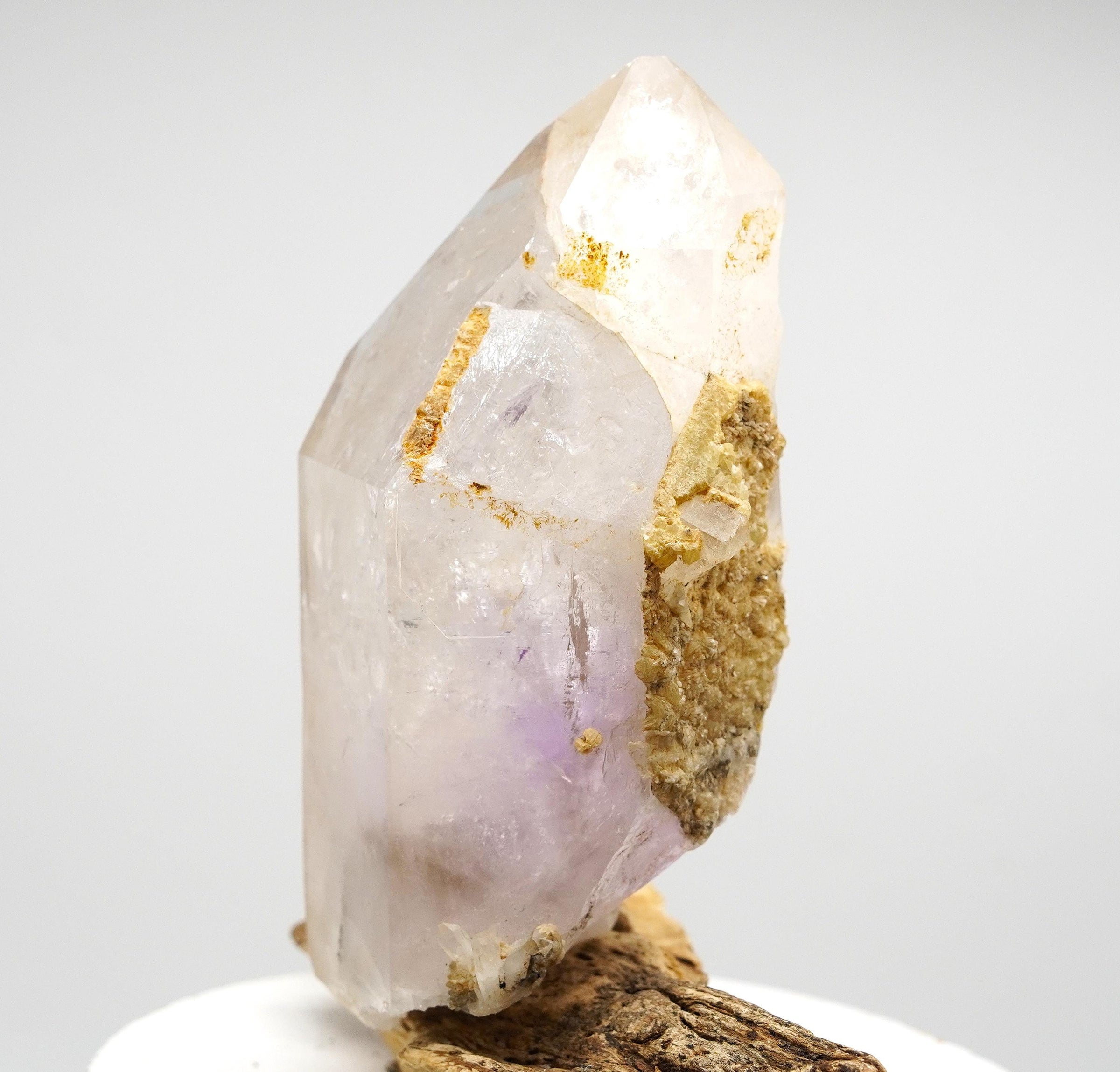 Brandberg Enhydro with Prehnite: Ethically Hand-Mined Large Quartz Crystal