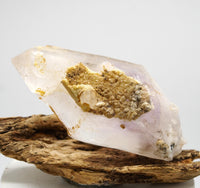 Brandberg Enhydro with Prehnite: Ethically Hand-Mined Large Quartz Crystal