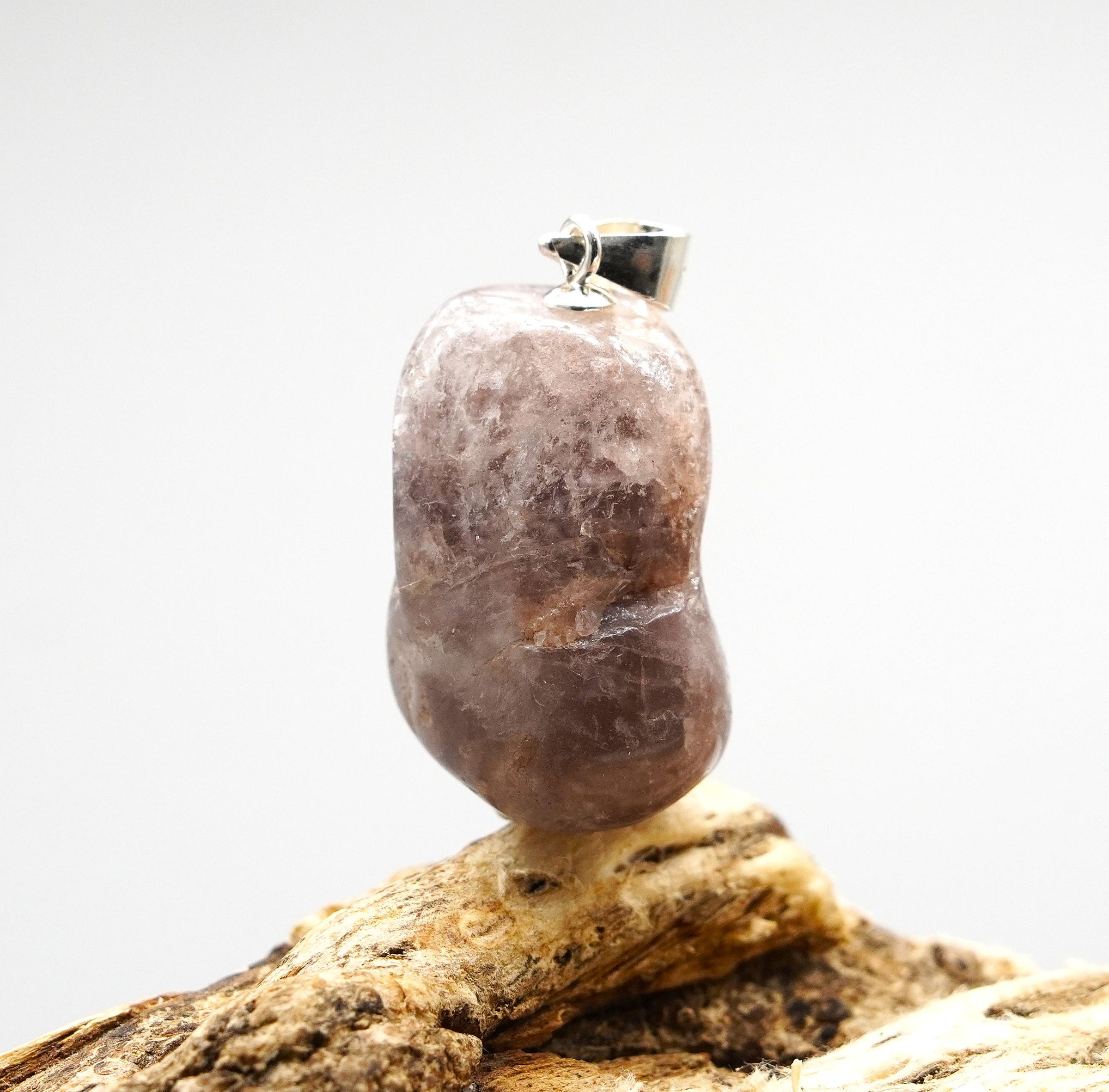 Lithium Quartz Silver Pendant: Handmade, Natural Lithium Crystal