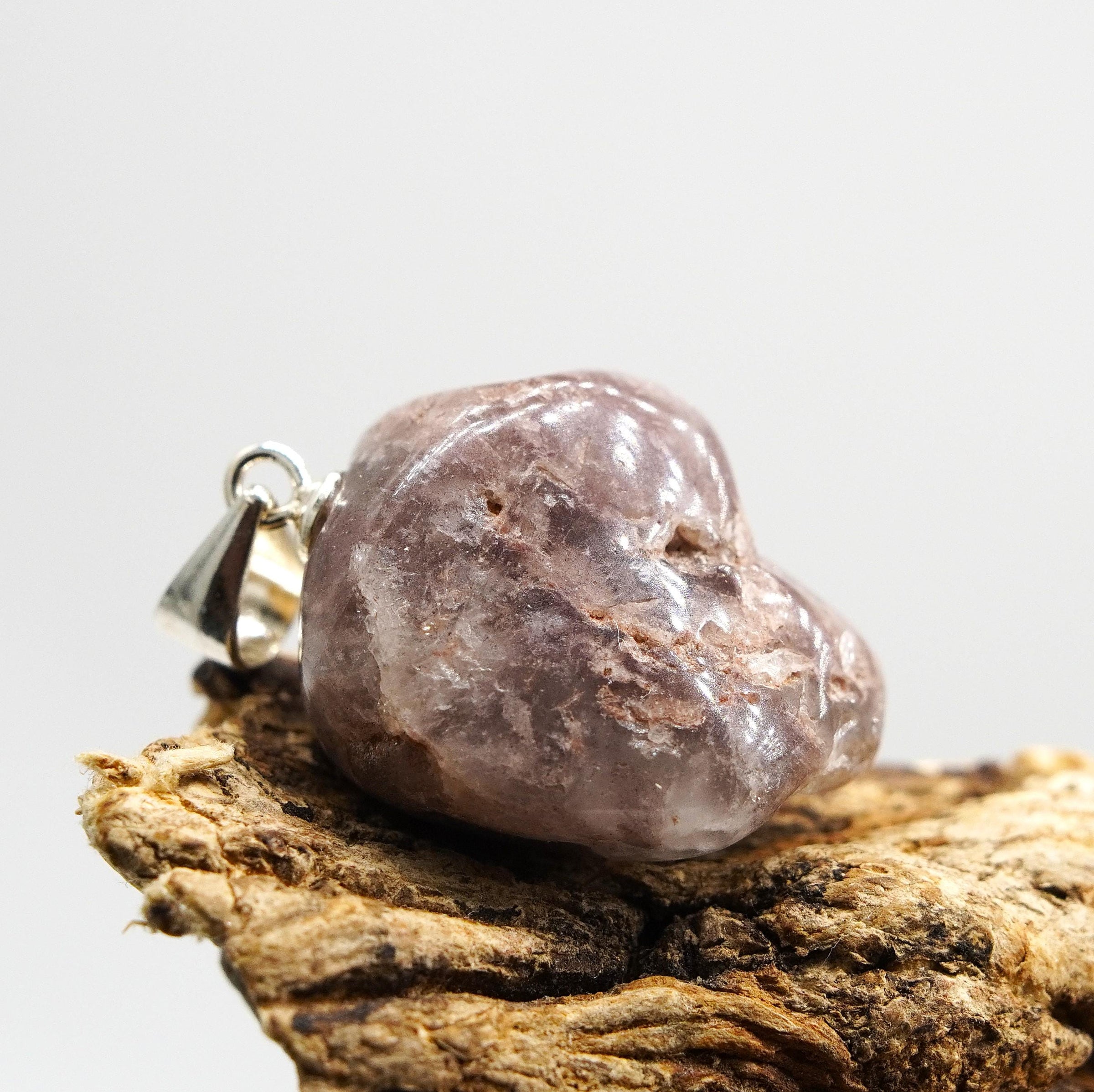 Lithium Quartz Silver Pendant: Handmade, Natural Lithium Crystal