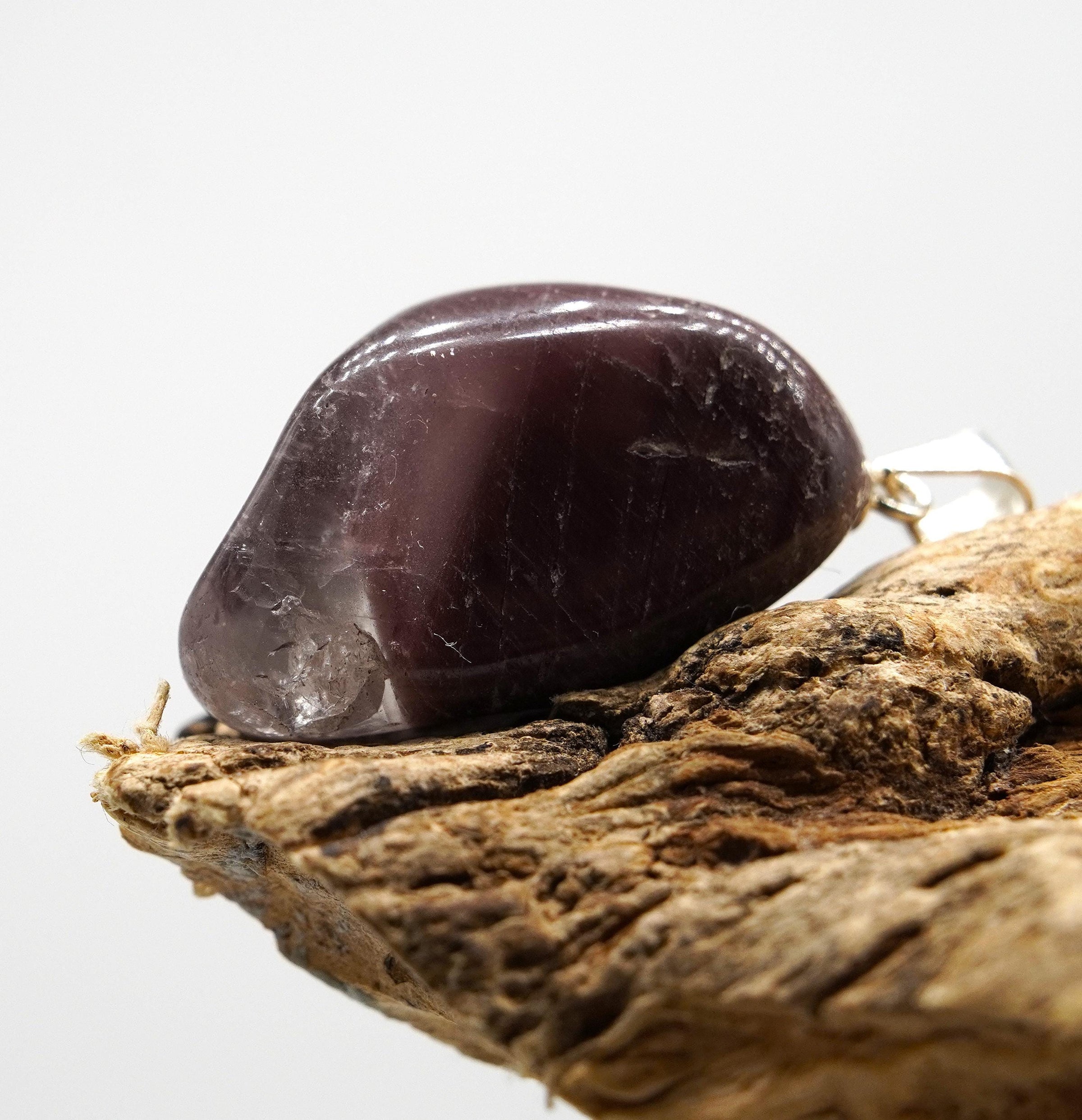 Lithium Quartz Silver Pendant: Handmade, Natural Lithium Crystal