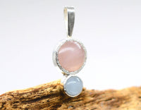 Morganite and Aquamarine Silver Pendant