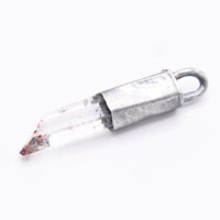 Handmade Brandberg Harlequin Quartz Hammered Sterling Silver Pendant