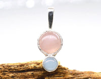 Morganite and Aquamarine Silver Pendant