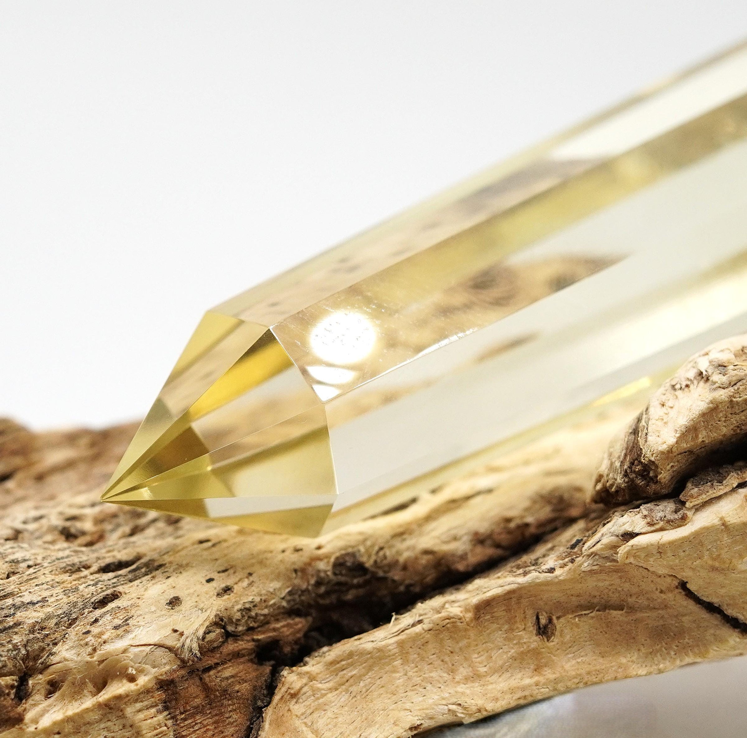 8-Sided Flawless Natural Citrine Vogel Wand: Ethically Mined Hand-Cut Vogel