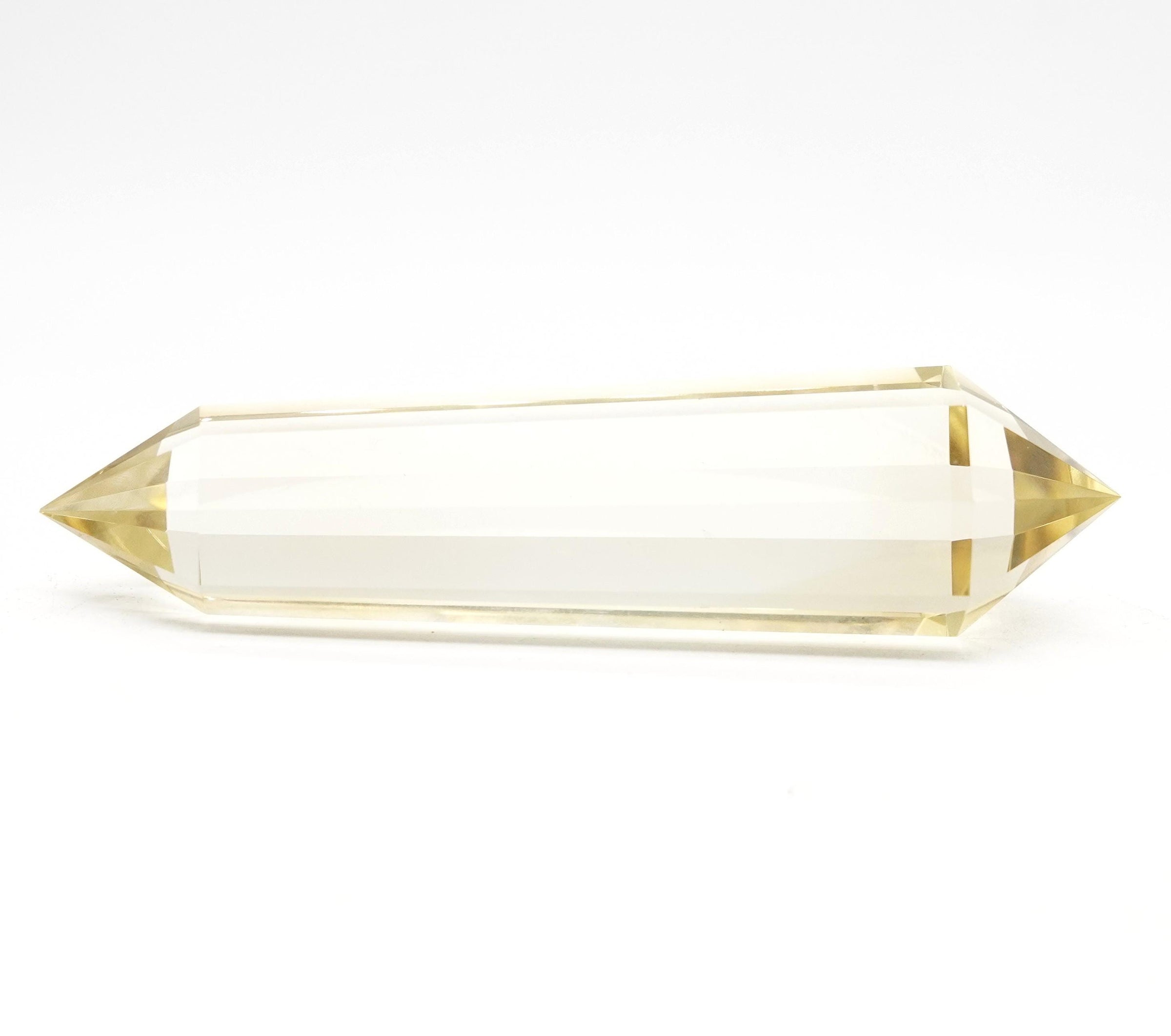 8-Sided Flawless Natural Citrine Vogel Wand: Ethically Mined Hand-Cut Vogel