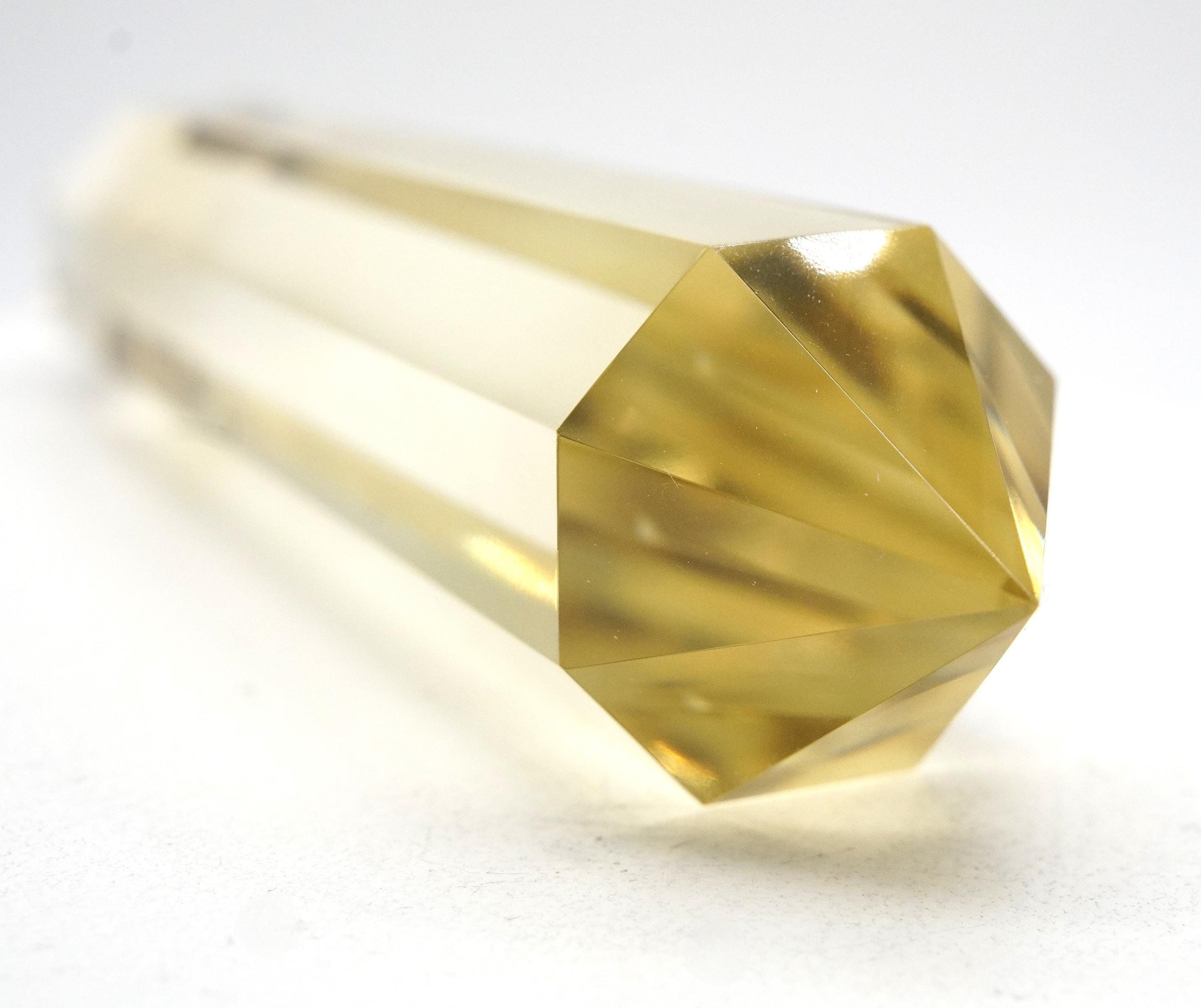 8-Sided Flawless Natural Citrine Vogel Wand: Ethically Mined Hand-Cut Vogel