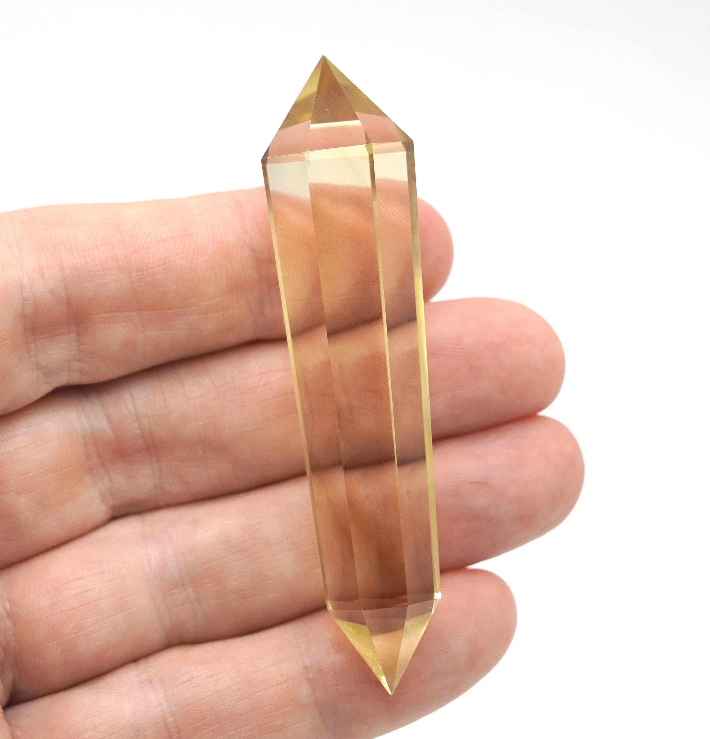 8-Sided Flawless Natural Citrine Vogel Wand: Ethically Mined Hand-Cut Vogel