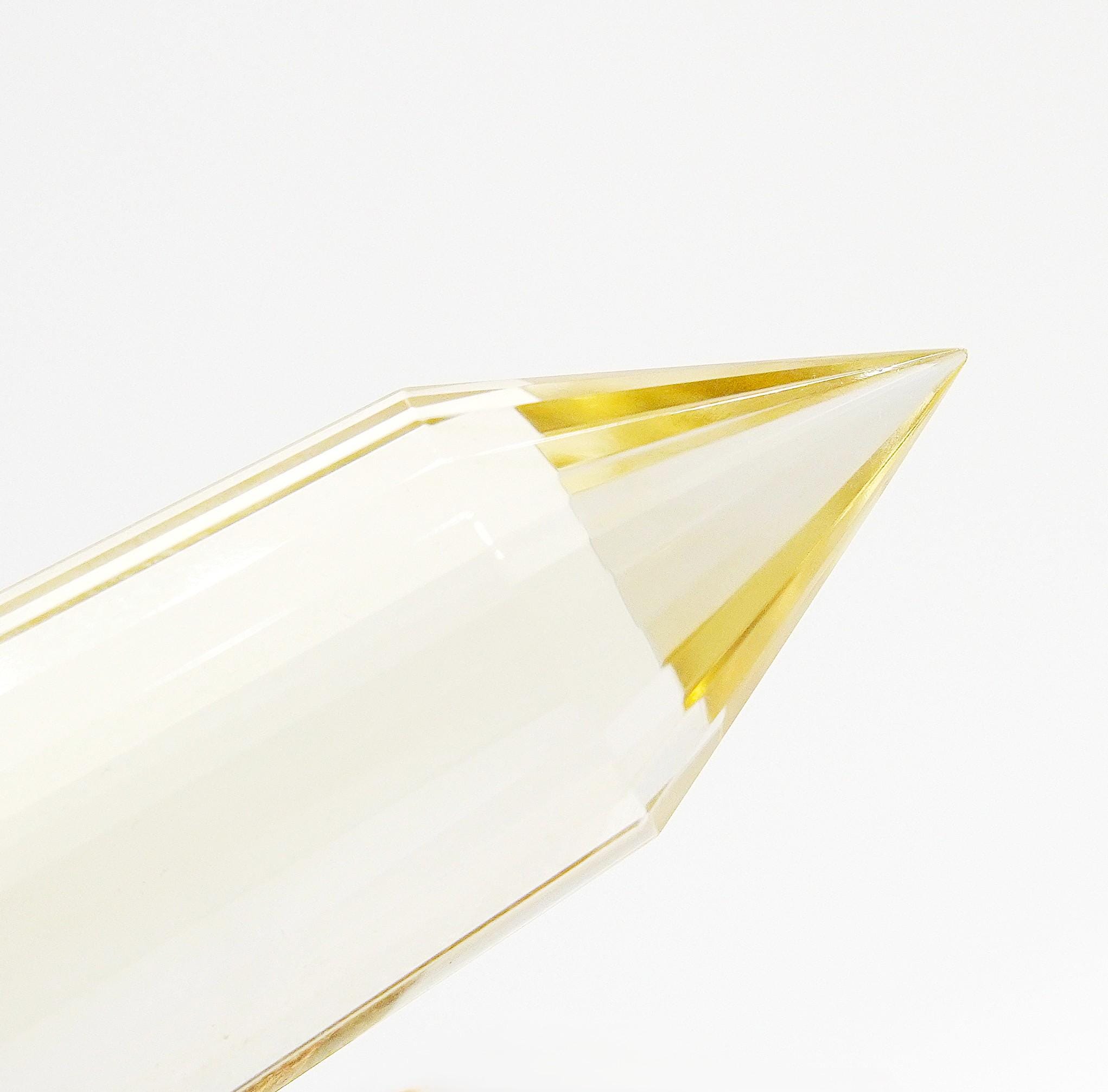 24-Sided Flawless Natural Citrine Vogel Wand: Ethically Mined Hand-Cut Vogel