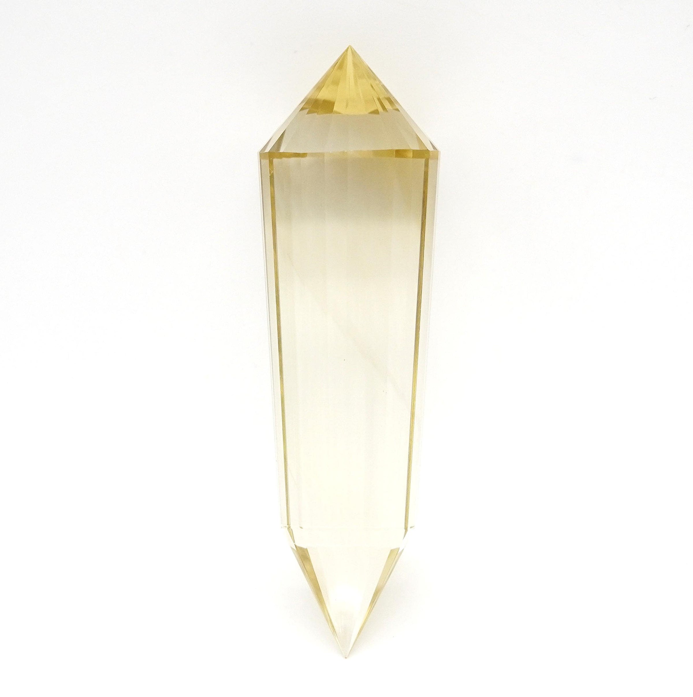 24-Sided Flawless Natural Citrine Vogel Wand: Ethically Mined Hand-Cut Vogel