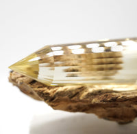 24-Sided Flawless Natural Citrine Vogel Wand: Ethically Mined Hand-Cut Vogel