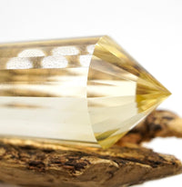 24-Sided Flawless Natural Citrine Vogel Wand: Ethically Mined Hand-Cut Vogel