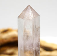 Brandberg Quartz Generator DT with Calcite:  Ethically Hand-Mined Raw Crystal