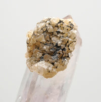 Brandberg Quartz Generator DT with Calcite:  Ethically Hand-Mined Raw Crystal