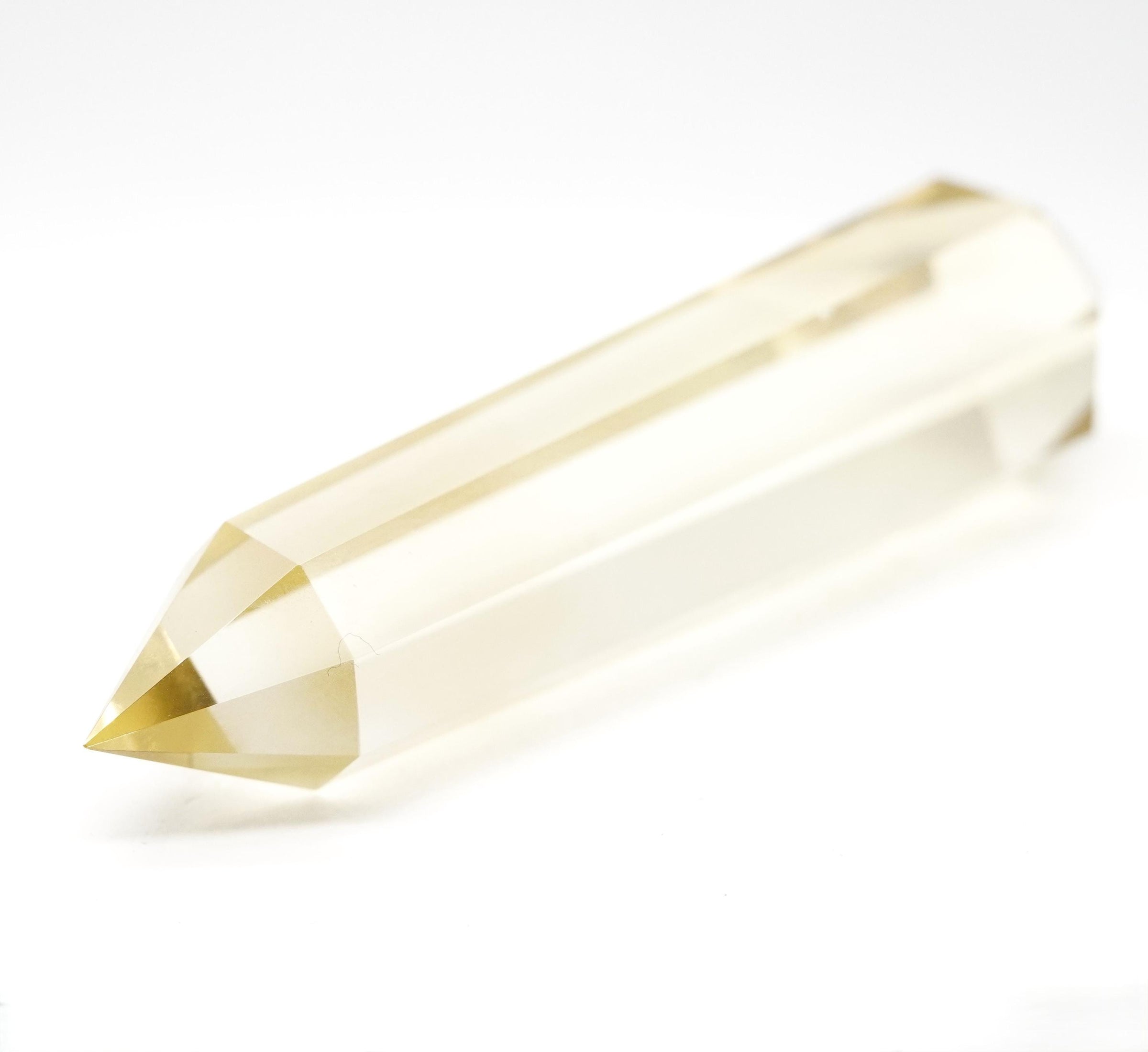 8-Sided Flawless Natural Citrine Vogel Wand: Ethically Mined Hand-Cut Vogel